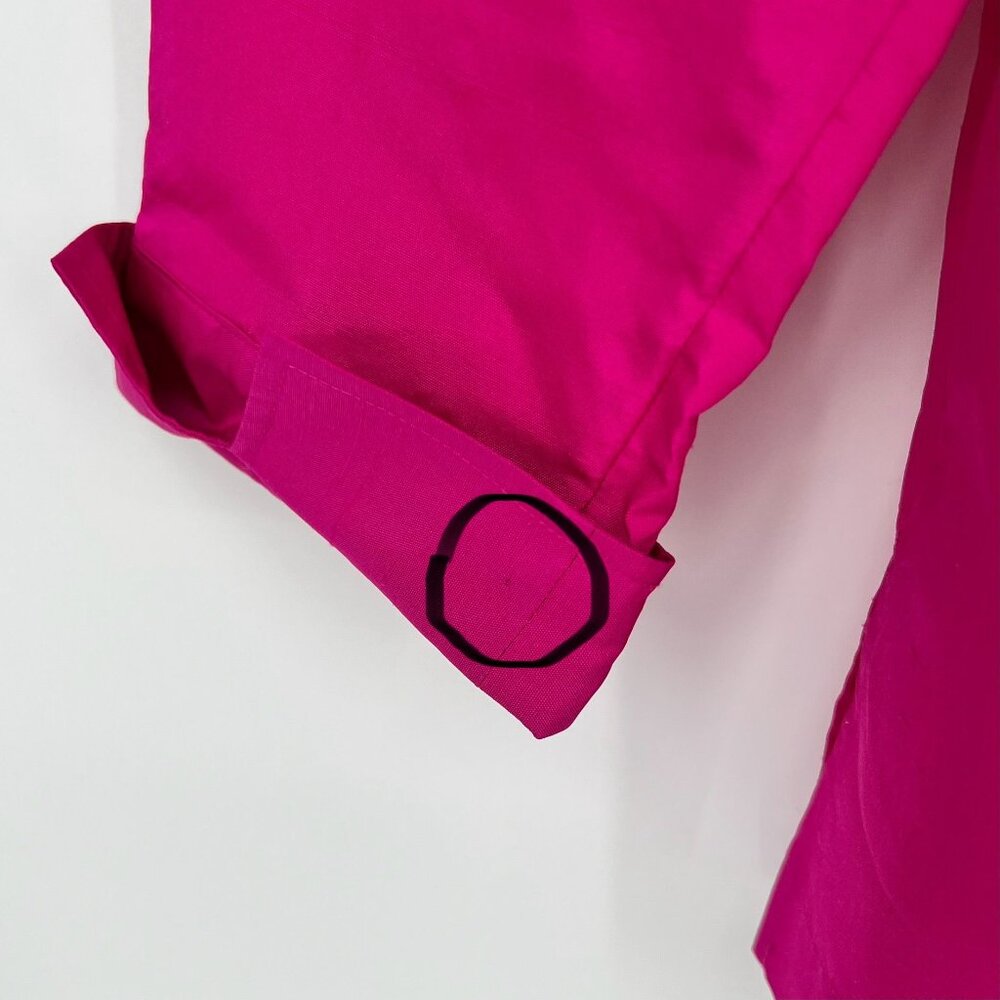 Talbots Womens Silk Button Up Blouse Size L? Petite Fuchsia Long Sleeve - Picture 10 of 10